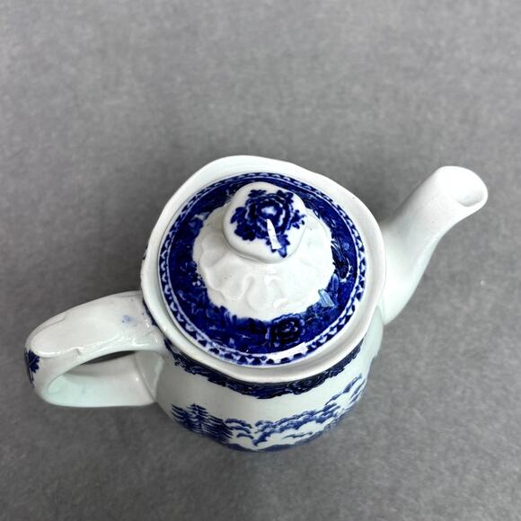 Arabia of Finland Vintage Coffee Tea Pot Creamer Blue Castle - Picture 7 of 10